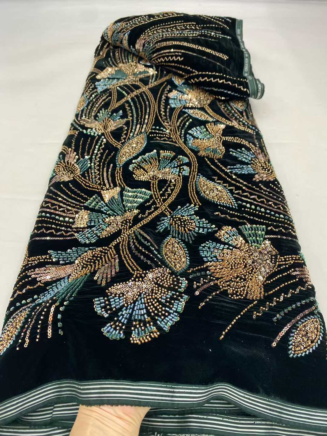 Sewing Velvet Fabric - Luxury African Velvet Lace Fabric With