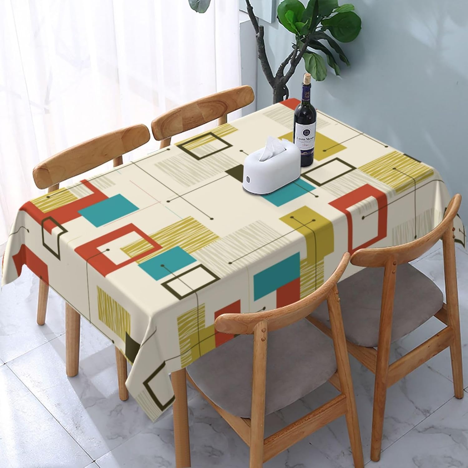 Century Textile & Sewing Supply - Abstract Geometric Mid Century Rectangle Waterproof