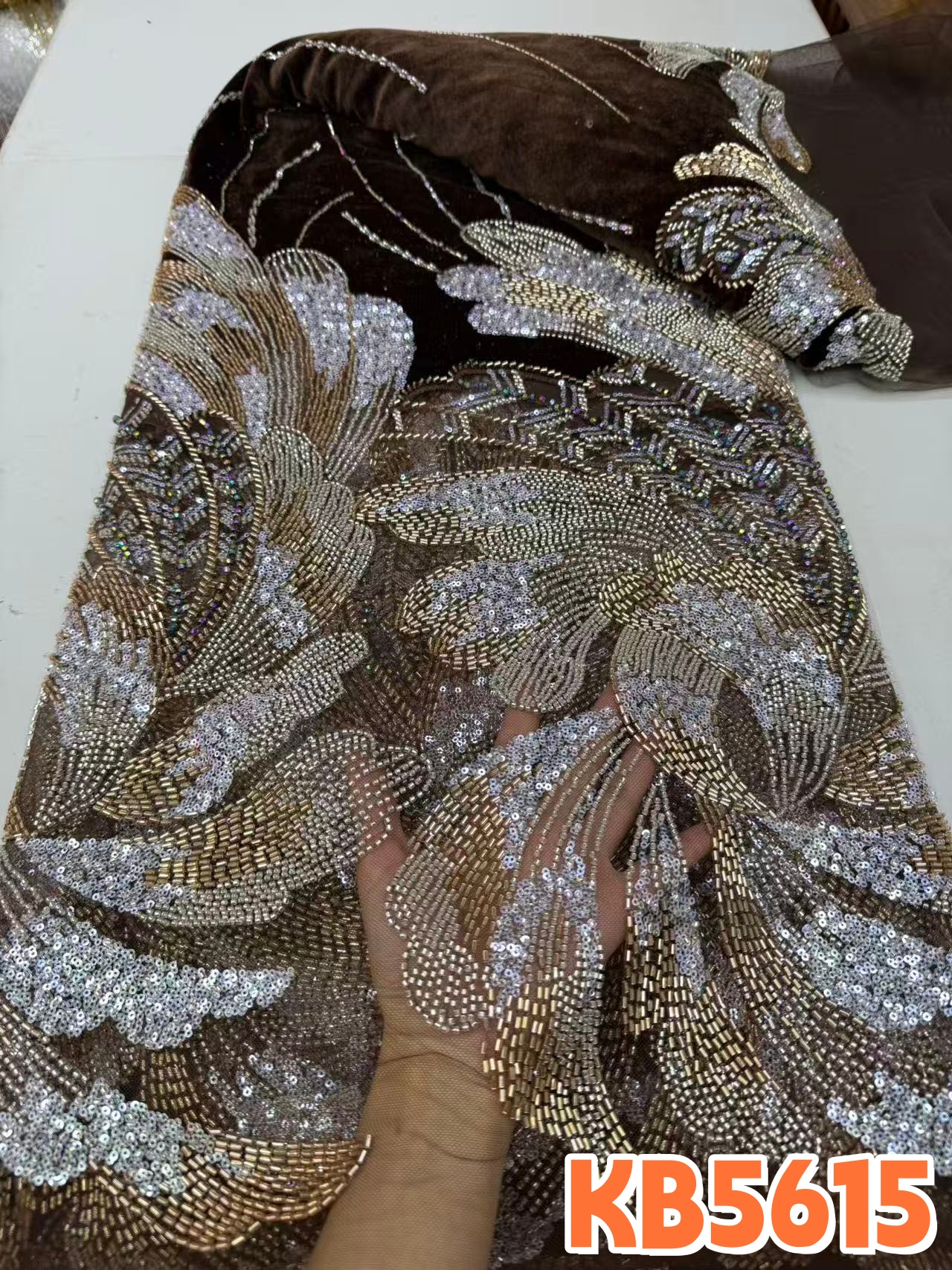 YLS Velvet Brown Beaded Sequin – обзор и цена Sewing Velvet Fabric