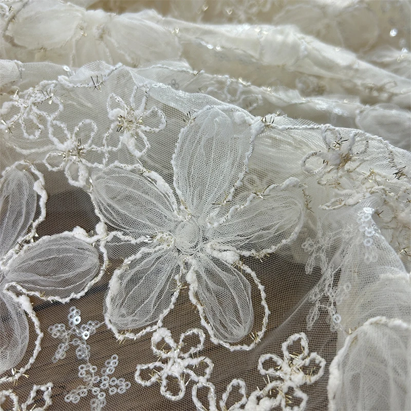 3D Embroidered Sequin Mesh Fab – обзор и цена Textile Sewing Techniques
