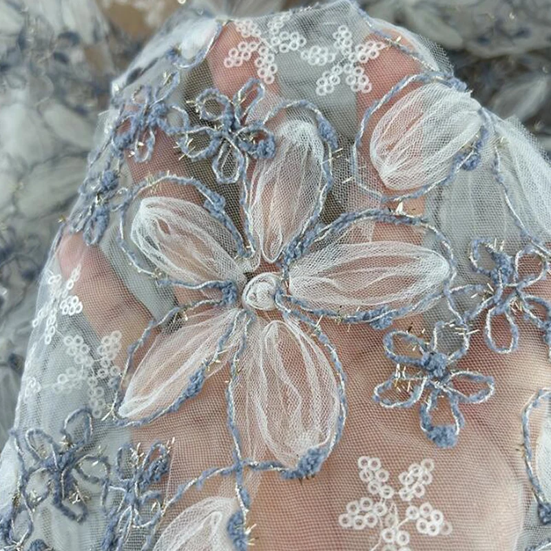 3D Embroidered Sequin Mesh Fab – обзор и цена Textile Sewing Techniques