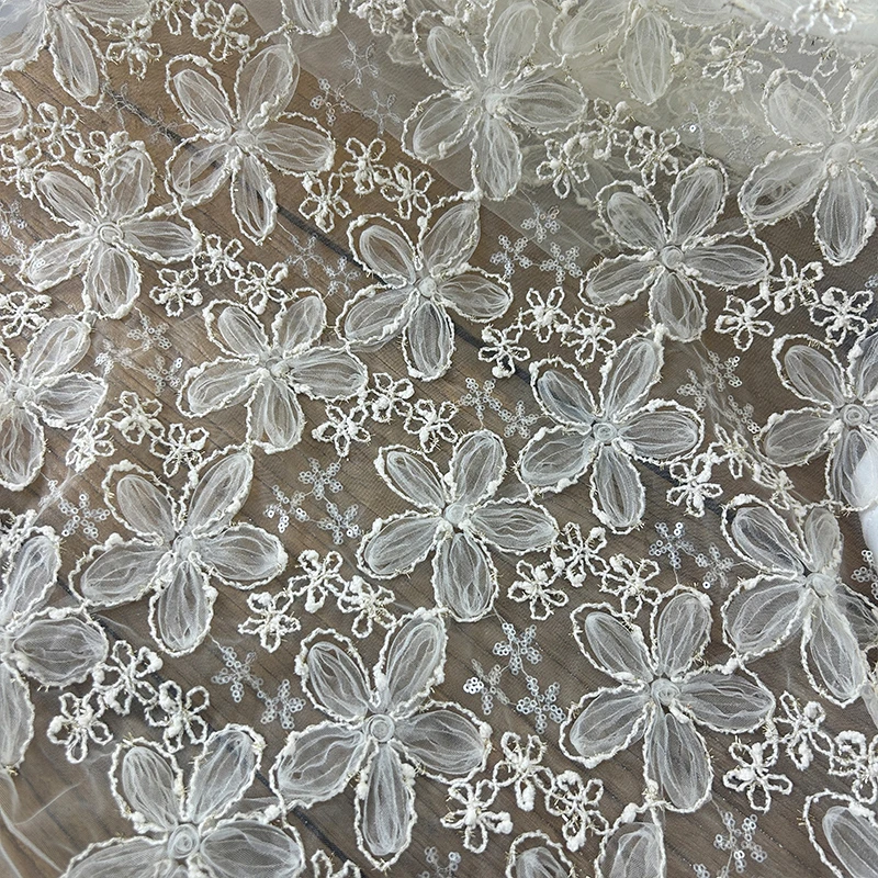 3D Embroidered Sequin Mesh Fab – обзор и цена Textile Sewing Techniques
