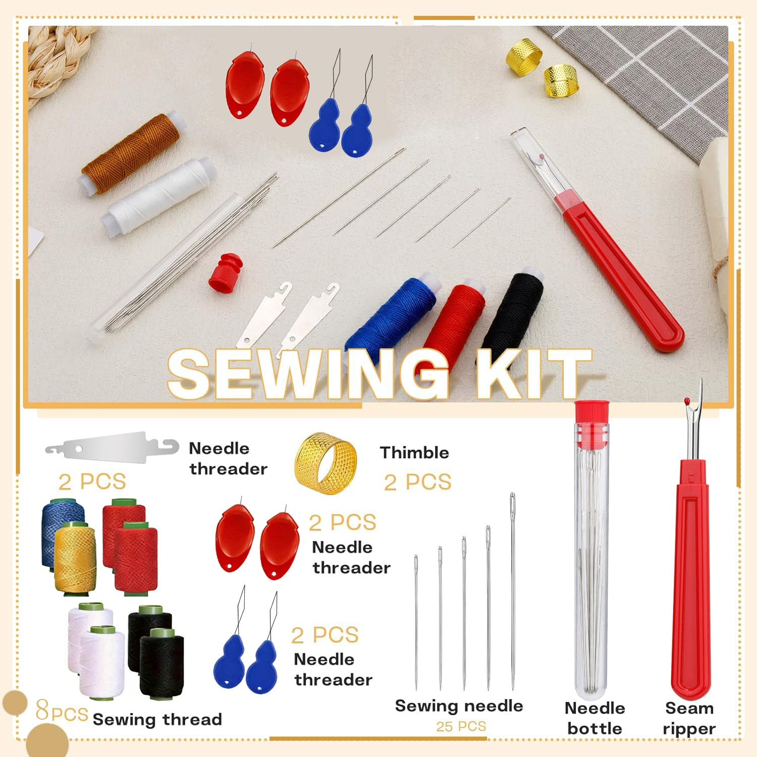 43pcs Big Eye Sewing Needle Ki – обзор и цена Sewing Repair