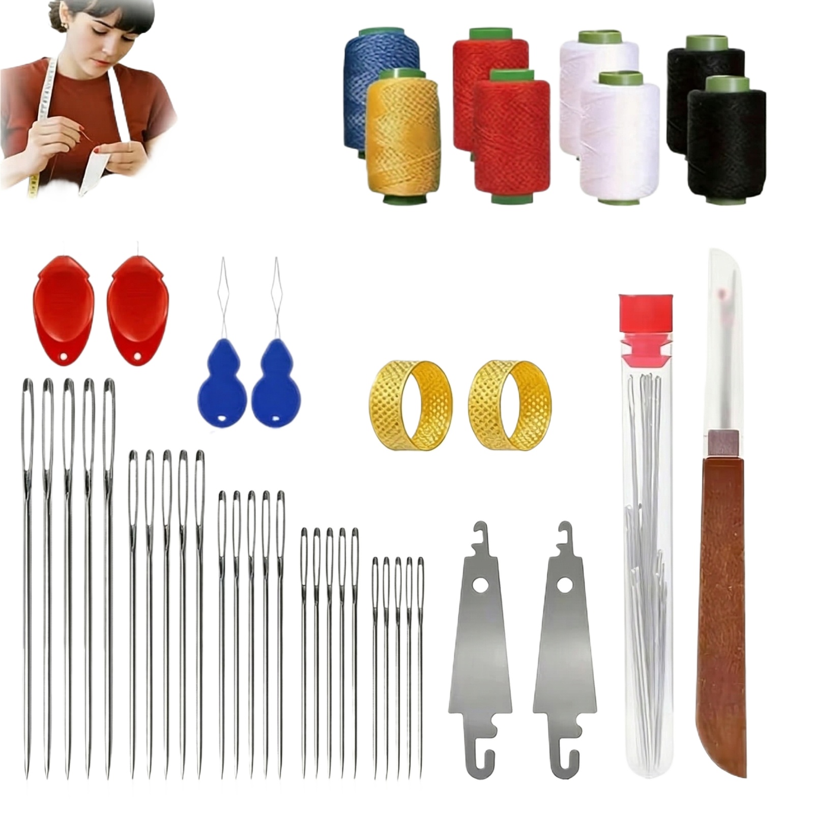 43pcs Big Eye Sewing Needle Ki – обзор и цена Sewing Repair