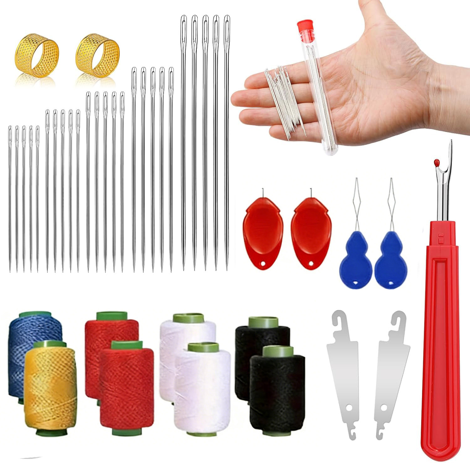 43pcs Big Eye Sewing Needle Ki – обзор и цена Sewing Repair
